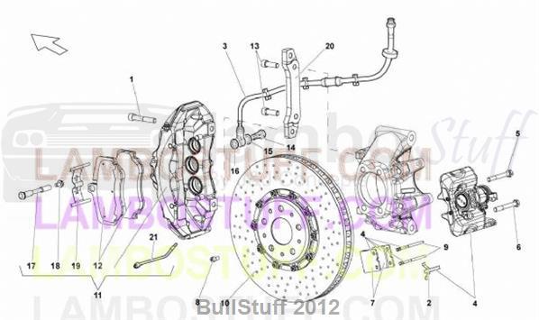 2010 Lamborghini MURCIELAGO LP 640 COUPE EUROPE REAR BRAKES - CARBOCERAMIC (615.04.00)